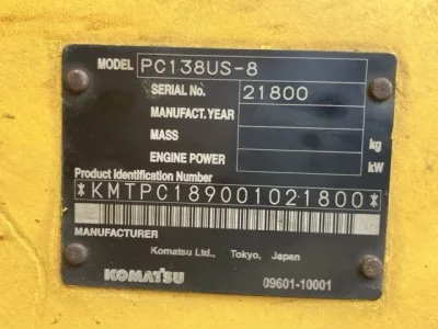 KOMATSU PC138US-8